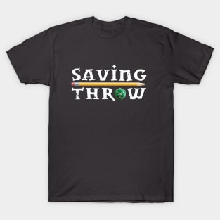 Classic Saving Throw Logo - White T-Shirt